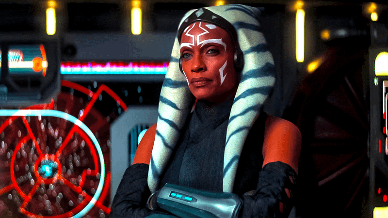 Rosario Dawson as Ahsoka Tano in the MandoVerse.