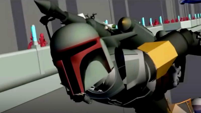 Unfinished Boba Fett model in Star Wars: The Clone Wars