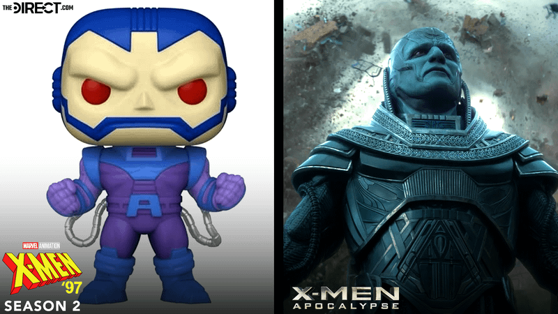 Apocalypse Funko Pop! from 'X-Men '97' and Oscar Isaac as Apocalypse in 'X-Men: Apocalypse.'