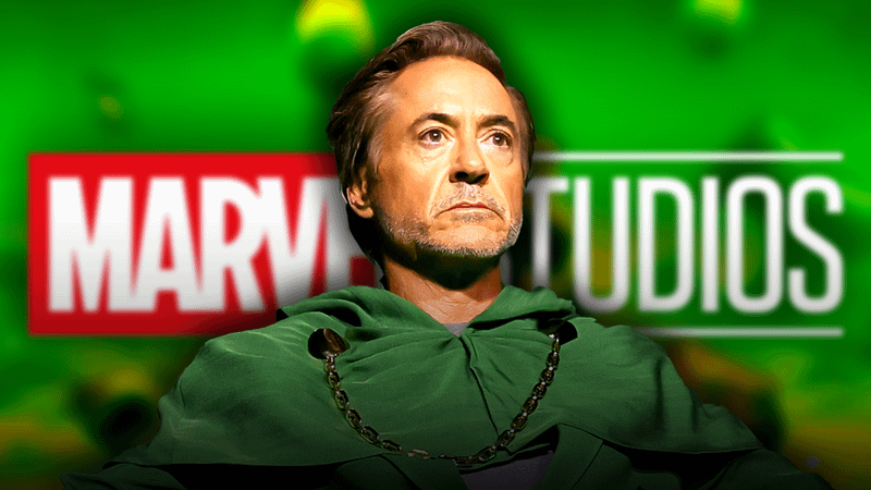 Robert Downey Jr. as Doctor Doom with Marvel Studios banner