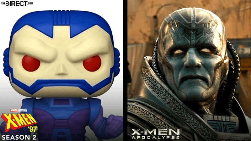 Apocalypse Funko Pop! from 'X-Men '97' and Oscar Isaac as Apocalypse in 'X-Men: Apocalypse.'