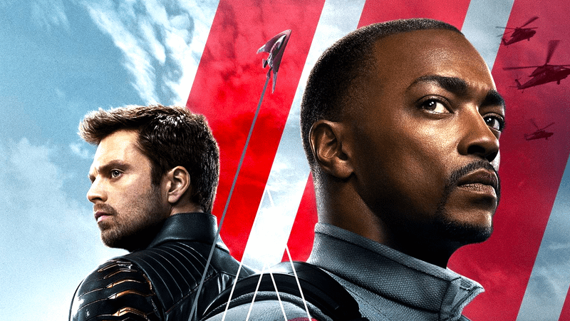 Sebastian Stan as Bucky Barnes and Anthony Mackie as Sam Wilson in The Falcon and the Winter Soldier poster