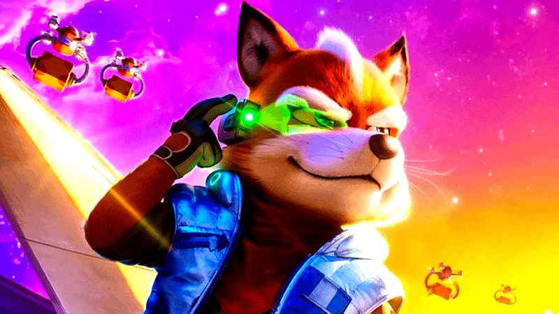 Glen Powell's Fox McCloud rocking a jacket and gloves.