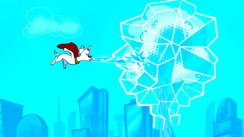 Krypto using ice breath in Krypto Saves the Day!