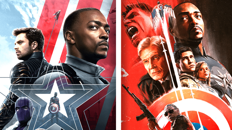 The Falcon and the Winter Soldier and Captain America Brave New World Posters