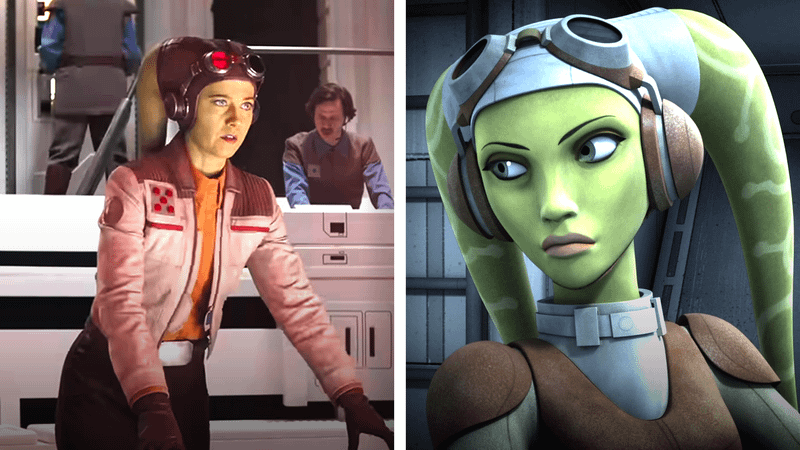 Comparison of live-action and animated Hera.