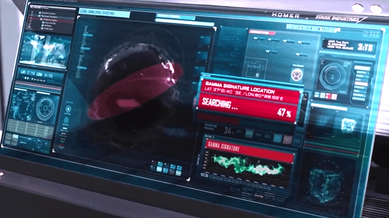 HOMER appears on a computer screen in The Avengers.