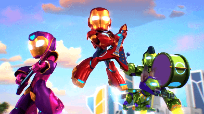 Ironheart, Iron Man, and Iron Hulk in 'Iron Man and his Awesome Friends.'