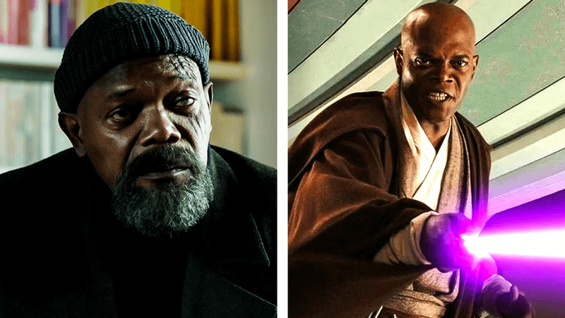 Samuel L. Jackson as Nick Fury in 'Secret Invasion' and Mace Windu in 'Star Wars: Episode III - Revenge of the Sith.'