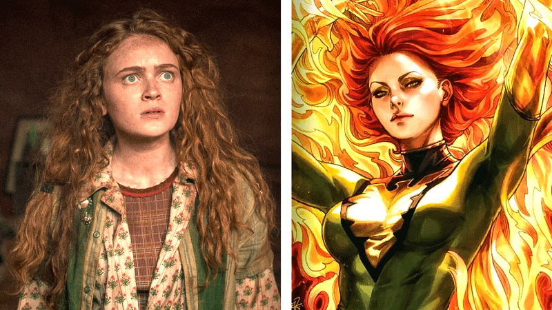 Jean Grey from Marvel Comics and Sadie Sink