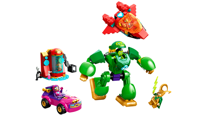 The Team Iron Man LEGO characters.