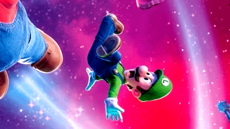 Luigi on The Super Mario Galaxy Movie poster.