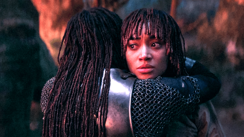 Mae and Osha hugging each other in The Acolyte series.