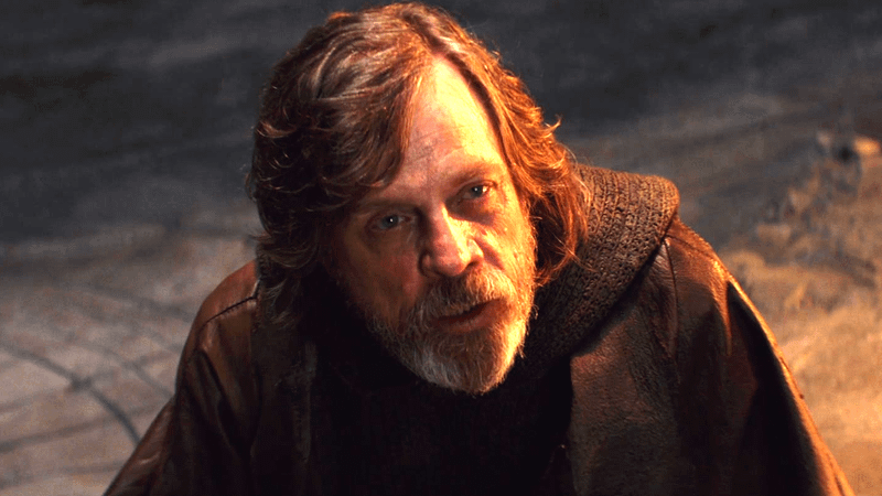 Mark Hamill as Luke Skywalker in The Last Jedi.