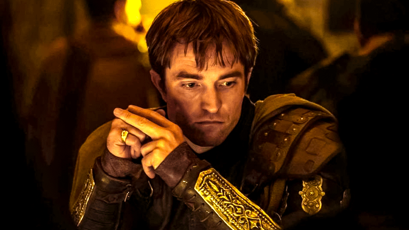 Robert Pattinson as Antinous looking ponderous in The Odyssey