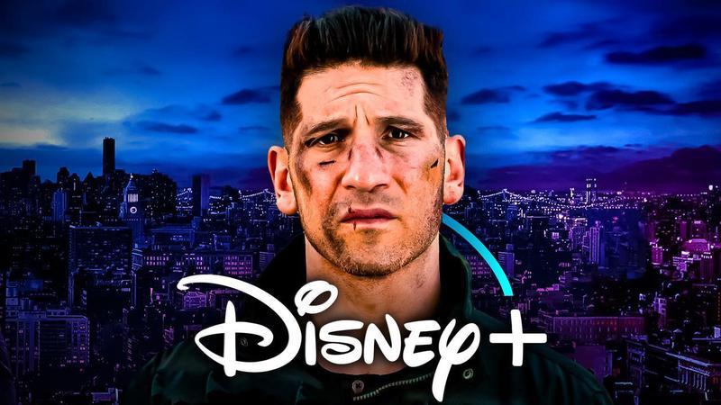 Jon Bernthal Punisher with Disney+ logo.