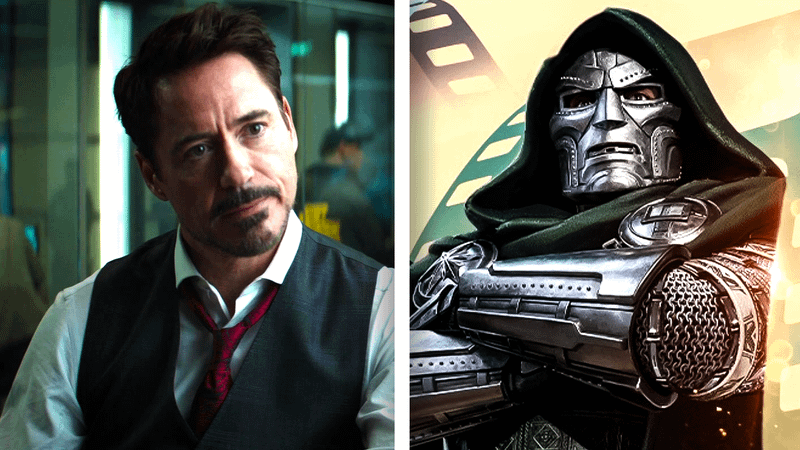 Robert Downey Jr. as Tony Stark and Doctor Doom.