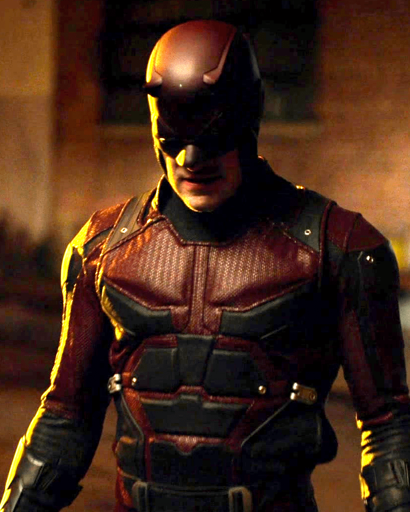 Charlie Cox in red Daredevil costume from Netflix's 'Daredevil.'