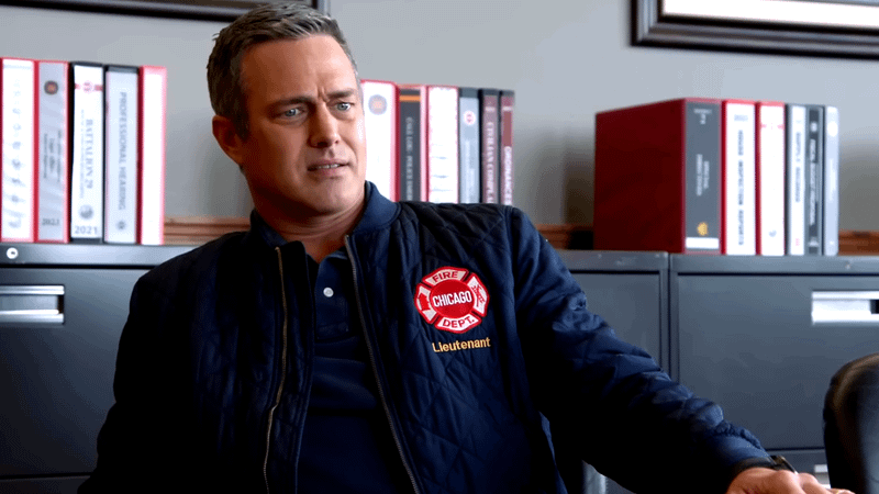 Taylor Kinney as Kelly Severide in Chicago Season 14.