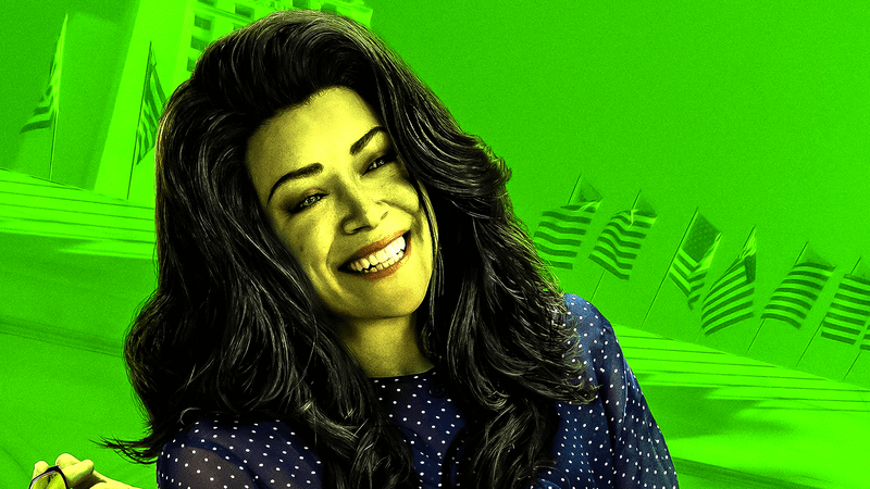 Poster for 'She-Hulk: Attorney at Law' with Tatiana Maslany as Jennifer Walters.