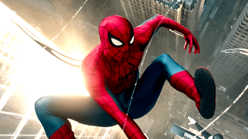 Tom Holland as Spider-Man.