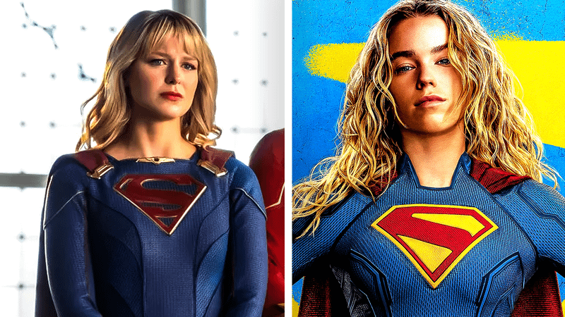 Melissa Benoist alongside Milly Alcock’s Supergirl.