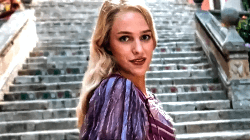 The live action Rapunzel in Tangled.