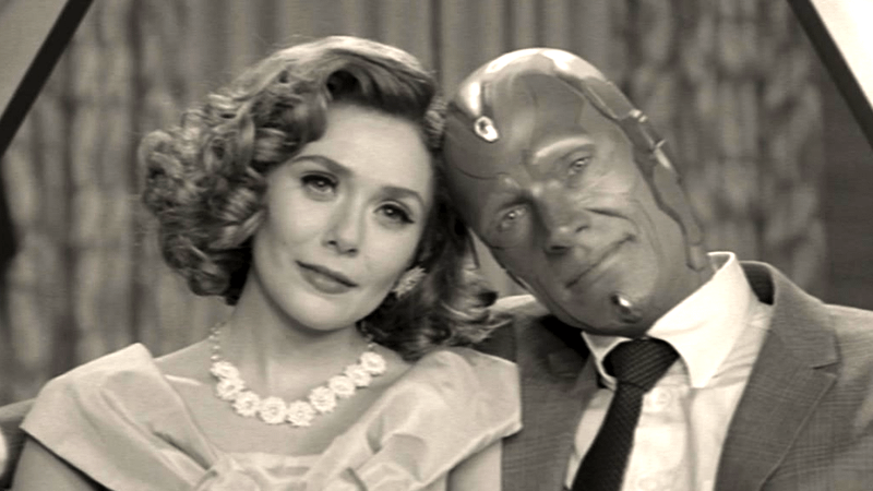 Elizabeth Olsen as Wanda Maximoff, Paul Bettany as Vision in 'WandaVision.'