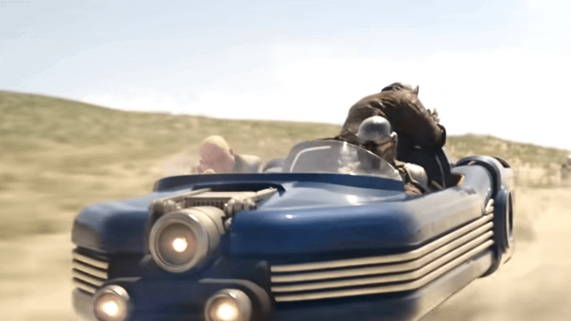 Mandalorian & Zeb escaping stormtroopers.