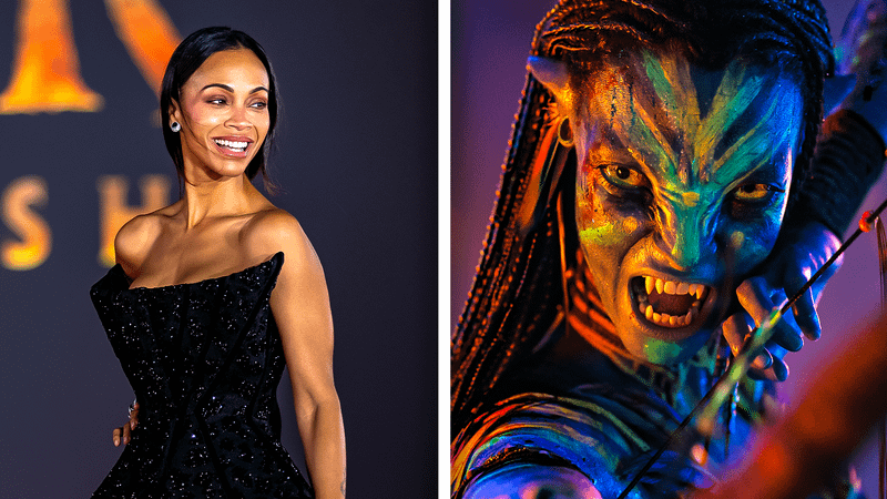 Zoe Saldana as Neytiri in Avatar Fire and Ash