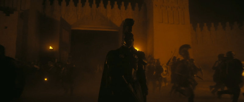 Greek soliders in 'The Odyssey' in IMAX 35mm format.