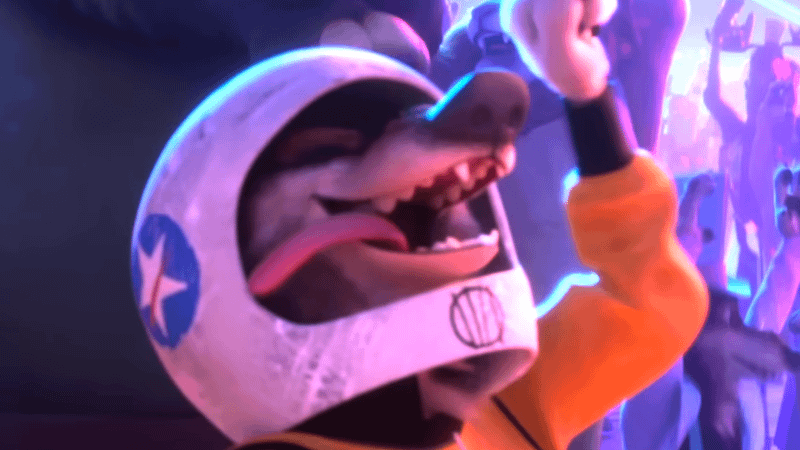 A wolf having fun in Zootopia 2