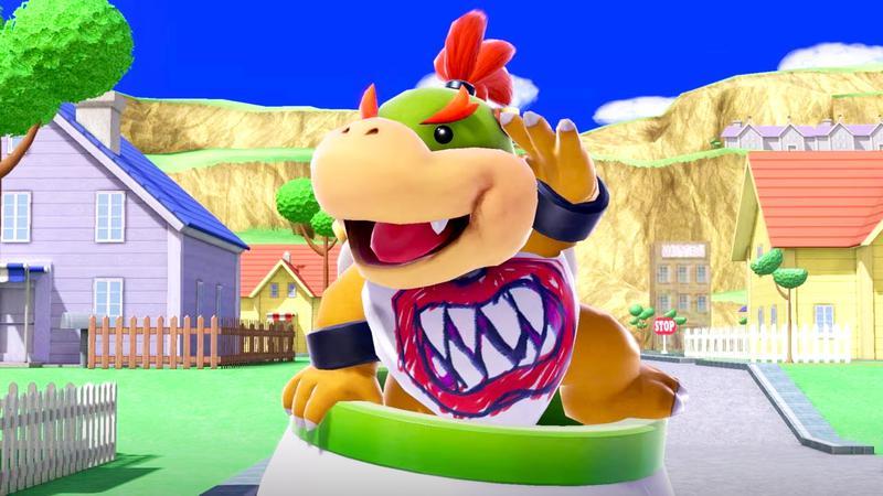 Bowser Jr. holding his hand to his head and looking to the horizon in Super Smash Bros. Ultimate