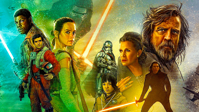 Art from the sequel trilogy of Star Wars.
