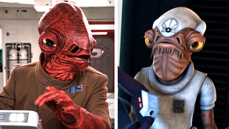 Admiral Ackbar in Ahsoka and in The Clone Wars.