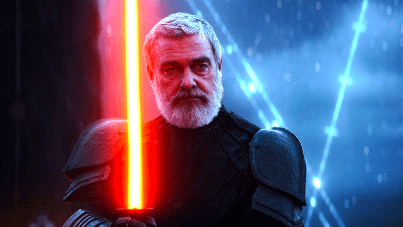 Baylan Skoll in Ahsoka with his orange lightsaber
