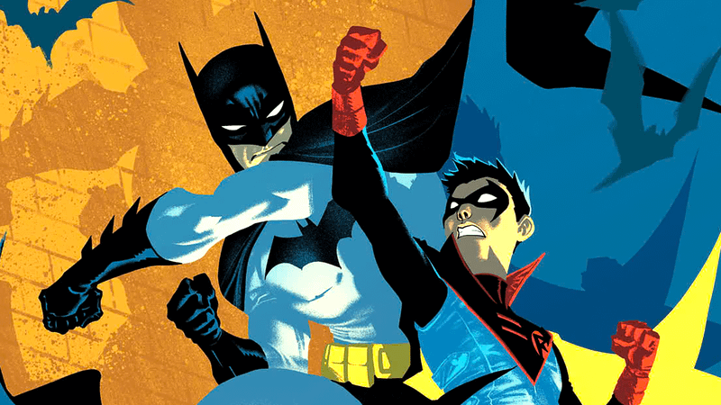 Robin and Batman in DC Comics.