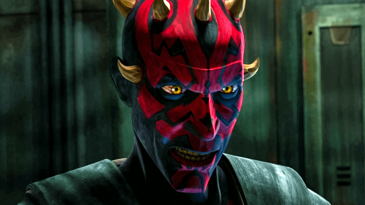 Darth Maul smiling in The Clone Wars.