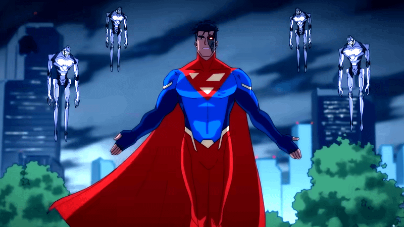 Cyborg Superman and flying robots in 'My Adventures With Superman' Season 3.