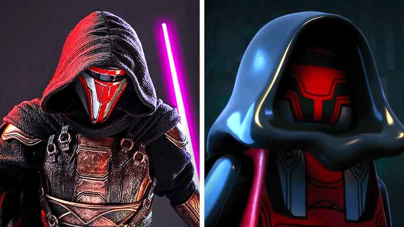 A comparison of Darth Revan as seen in Knights of the Old Republic and LEGO Star Wars: Rebuild the Galaxy: Pieces of the Past