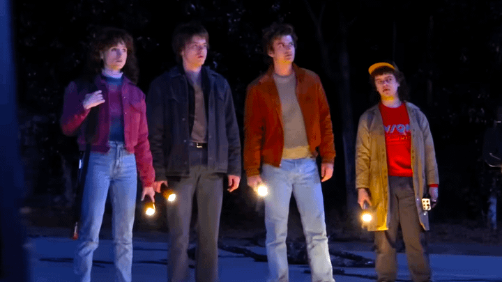 Nancy, Jonathan, Steve, and Dustin in Stranger Things