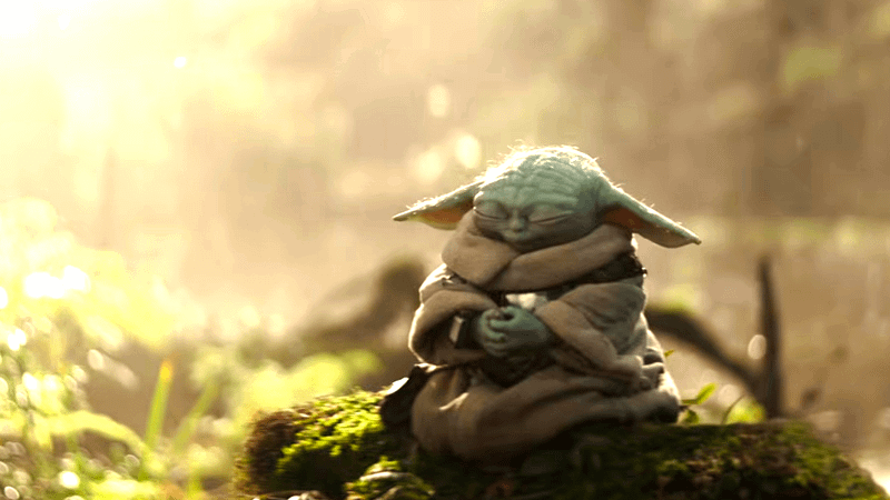 Grogu meditating in The Mandalorian & Grogu.