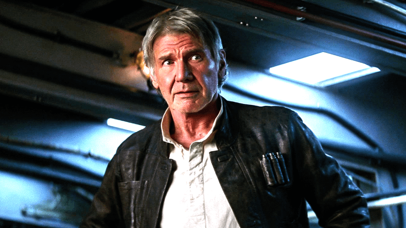 Harrison Ford as Han Solo in The Force Awakens.