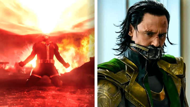 Cyclops in Doomsday on the left and Loki in Endgame on the right.