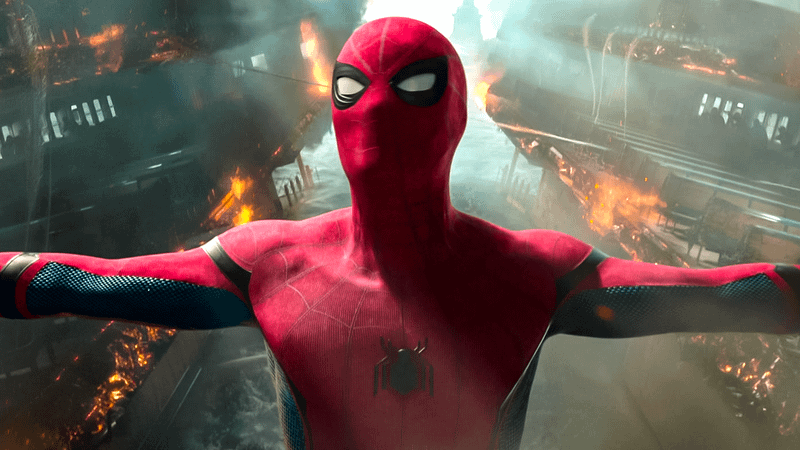 Tom Holland as Spider-Man in Spider-Man: Homecoming.