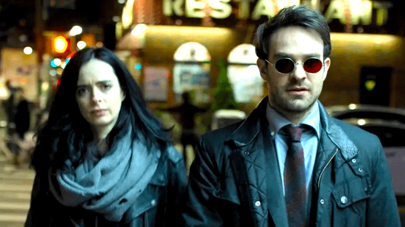 Jessica Jones and Matt Murdock in The Defenders