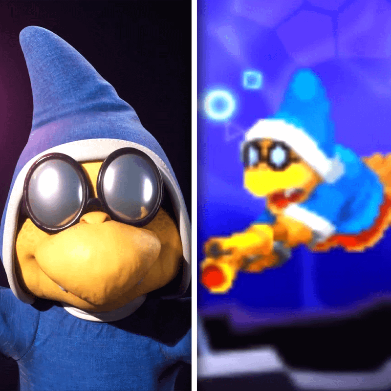 Kamek in Super Mario Galaxy Movie and Mario games.