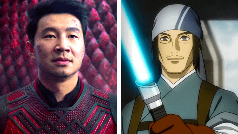 Simu Liu as Shang-Chi in 'Shang-Chi and the Legend of the Ten Rings' and Lah Zhima in 'Star Wars: Visions - The Ninth Jedi.'