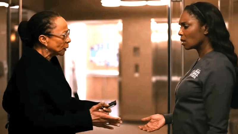 S. Epatha Merkerson as Sharon Goodwin & Marlyne Barrett as Maggie in Chicago Med Season 10