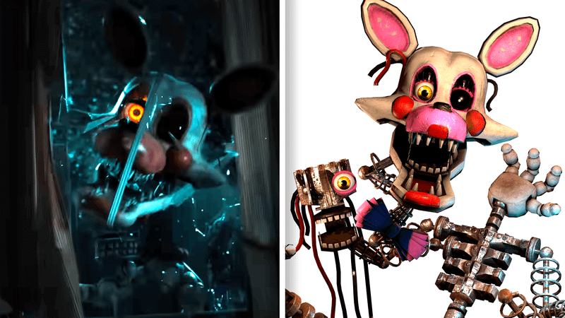 FNAF Film Mangle side by side with FNAF Mangle